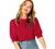 SheIn Women's Puff Sleeve Casual Solid Top Pullover Keyhole Back Blouse