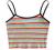 SweatyRocks Women's Sexy Strappy Crop Top Striped Print Ribbed Knit Cami Top