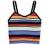 SweatyRocks Women's Sexy Strappy Crop Top Striped Print Ribbed Knit Cami Top