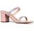 J. Adams Stormi Mules for Women - Square Toe Double Band Low Block Heel Sandals