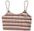 SweatyRocks Women's Sexy Strappy Crop Top Striped Print Ribbed Knit Cami Top