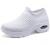 STQ Slip On Breathe Mesh Walking Shoes Women Fashion Sneakers Comfort Wedge Platform Loafers