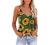 Womens Summer Tops Fashion V-Neck Spaghetti Strap Tank Tops Trendy Camisole Loose Fit Blouse Shirts with Cute Printing