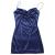 ZAFUL Women's Stars Print Side Slit Velvet Sleeveless Mini Dress Sexy Cowl Front Spaghetti Strap A-Line Mini Dress