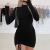 iDWZA Women Fashion Ruched Elegant Bodycon Long Sleeve Wrap Front Solid Color Casual Basic Fitted Short Dresses