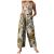 Hesxuno Jumpsuits for Women Casual Loose Plus Size Overalls Retro Print Wide Leg Buttons Jumpsuits Rompers with Pockets