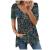 Smooto Womens Summer Tops Zipper V-Neck Short Sleeve Tank Tops Casual Print T-shirt Women Sumemr Blouses