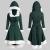 iDWZA Womens Winter Fashion Long Sleeve Patchwork Hooded Vintage Dress Party Dress