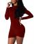 BORIFLORS Women's Sexy Wrap Front Long Sleeve Ruched Bodycon Mini Club Dress