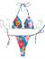 SOLY HUX Women's Floral Print Halter Triangle Tie Side Bikini Set Two Piece Swimsuits