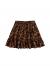 SheIn Women's Leopard Print Drawstring Waist Layer Ruffle Hem Short Skirt