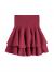 SheIn Women's Solid Shirred High Waist Layered Ruffle Hem Flared Mini Skirt