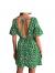 Floerns Women's Ditsy Floral Plunge Neck Knot Front A Line Short Dress