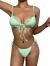 Lilosy Sexy Ribbed Padded String Thong Brazilian Bikini Swimsuit Set for Women Side Tie Knotted Bathing Suit 2 Piece