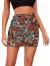 Verdusa Women's Floral Mesh Overlay Elastic Waist Bodycon Mini Skirt