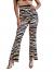 Milumia Women's Zebra Print Fashion Pants Elastic High Waist Slit Hem Casual Pants