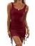 Wenrine Women Bodycon Mini Dress Sleeveless Drawstring Ruched Basic Party Club Tank Dress