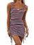 Wenrine Women Bodycon Mini Dress Sleeveless Drawstring Ruched Basic Party Club Tank Dress