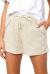 NEYOUQE Womens Cotton Linen Casual Summer Elastic Waist Comfy Shorts with Pocket