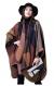 Epsion Women's Color Block Shawl Wrap Plus Size Cardigan Poncho Cape Open Front Long Winter Sweater Coat