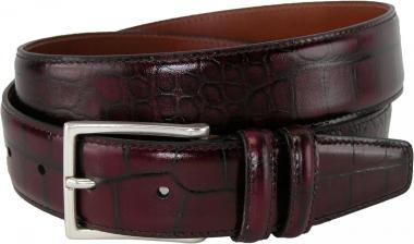 Dress Belt for Men, Tanned Leather Accessories (Crocodile)