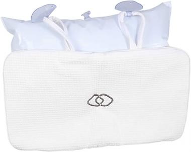 EXCEART Bath Tub Spa Pillow Spa Headrest Pillow with Suction Cups for Head, Neck, Shoulder and Back Support ( White )