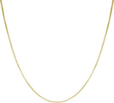 Honolulu Jewelry Company 14K Solid Gold 0.7mm Box Chain Necklace, 16" - 30"