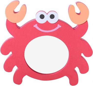 NUOBESTY Baby Mirror Bath Toy, EVA Unbreakable Mirror Crab Shaped Foam Bath Toys for Children Kids Gift