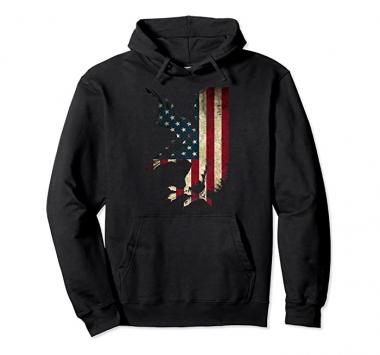 American Patriot Freedom Bald Eagle USA Flag Outfit Present Pullover Hoodie