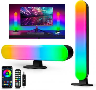 RGB Light Bar, Music Sync LED Light Bar for Room, USB Gaming Lights with 16 Million Colors, 210 Dynamic Modes RGB Desk Light Ambient Lighting for 24-45in TV, PC, Monitor Backlight