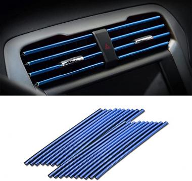 Car Air Conditioner Decoration Strip for Vent Outlet, 20 Pieces Universal Waterproof Bendable Air Vent Outlet Trim Decoration, Suitable for Most Air Vent Outlet, Car Interior Accessories (Blue)