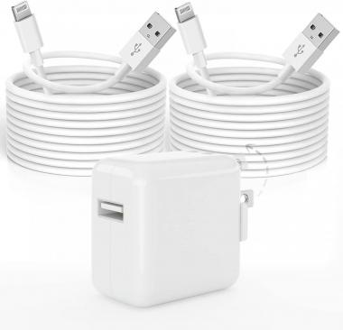 iPad Charger, 10 FT Long Apple Chargers Lightning Cord Cable [Apple MFi Certified] 12W Fast Charging USB Wall Charger Block Foldable Plug for iPad 7th 8th 9th Generation, iPad Air, iPad Mini, iPad Pro