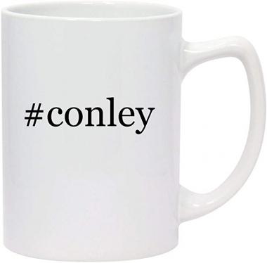 #conley - 14oz Hashtag White Ceramic Statesman Coffee Mug