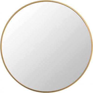 FANYUSHOW 24 Inch Gold Circular Mirror for Wall Mounted, Modern Brushed Frame Round Mirror for Wall Decor, Vanity, Living Room