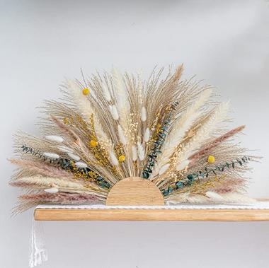 Natural Pampas Grass & Preserved Flowers Decor Wreath & Home Decoration Pieces | dired Flowers Boho Decoration | Suitable for DIY Rustic Trendy Minimalist Farmhouse Room & Wedding Decor