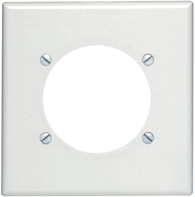 Leviton 80530-W 2-Gang Flush Mount 2.465-Inch Diameter, Device Receptacle Wallplate, Device Mount, Midway Size, White