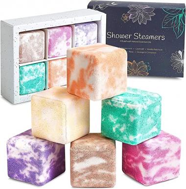 InYourNature Shower Steamers Aromatherapy - Women's Gift Variety Set of 6 Vapor Bath Bombs Infused with Natural Essential Oils for Stress Relief, Sinus Relief, Relaxing Gift for Him & Her, Spa Gifts