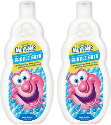 Mr. Bubble Extra Gentle Bubble Bath - Hypoallergenic, Tear Free Bubble Bath Solution Perfect for Sensitive Skin (Pack of 2 Bottles, 16 fl oz Each)