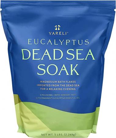 Yareli Dead Sea Bath & Foot Soak, Eucalyptus Magnesium Bath Salt Flakes, Stronger Alternative to Epsom Salt 5lbs