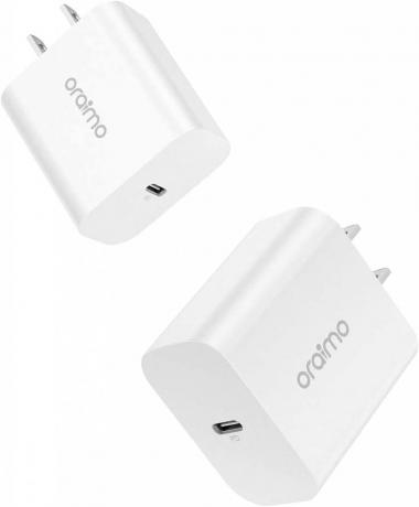 [2-Pack] USB C Wall Charger, oraimo Charger Block 20W, PD Fast Charging Power Adapter Plug for iPhone 14/13/12/11 Pro Max, Mini, Pro XR, Galaxy, Pixel 4/3, iPad/iPad Mini and More