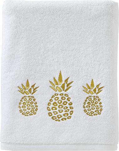 SKL Home by Saturday Knight Ltd. Gilded Pineapple Bath Towel, White