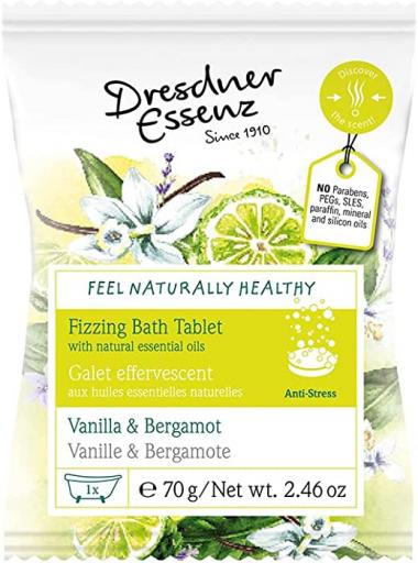 Dresdner Essenz - Anti-Stress FIZZING Bath Tablet (Vanilla-Bergamot) | German Favorites