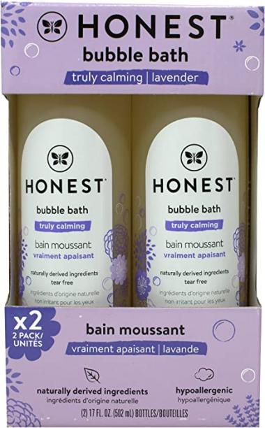 HONEST The Honest Company Bubble Bath, Truly Calming Lavender, 17 Fluid Ounce (2 Pack)