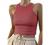 Artfish Women Casual Basic Sleeveless High Neck Rib-Knit Y2k Crop Tank Top