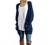 GRECERELLE Women's Loose Open Front Long Sleeve Solid Color Knit Cardigans Sweater Blouses with Pockets