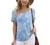 Feiersi Women's Summer Floral Tunic Tops Casual Blouse Short Sleeve Buttons Up T-Shirts