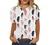 Women Button Neckline T Shirts Fashion Casual Trendy Printed Henley Tee Shirt Short Sleeve Cute Summer Tops Tunic