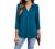 Timeson Women's V Neck Blouse 3/4 Sleeve Tunic Tops Ladies Work Shirts