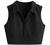 SheIn Women's Sleeveless Lapel Collar Crop Tops V Neck Ribbed Knit Solid Tank Top