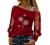 Women Casual Dandelion Printed Long Sleeve Cold Shoulder Tops Sexy Mesh Sheer Boat Neck Loose T-Shirts Jumper Pullover